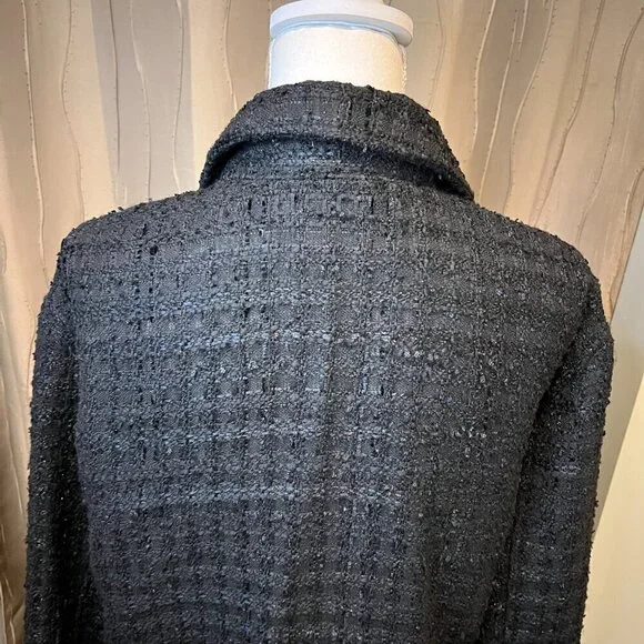 Zara Black Tweed Oversized Shirt Jacket, Size Small - Picture 13 of 16